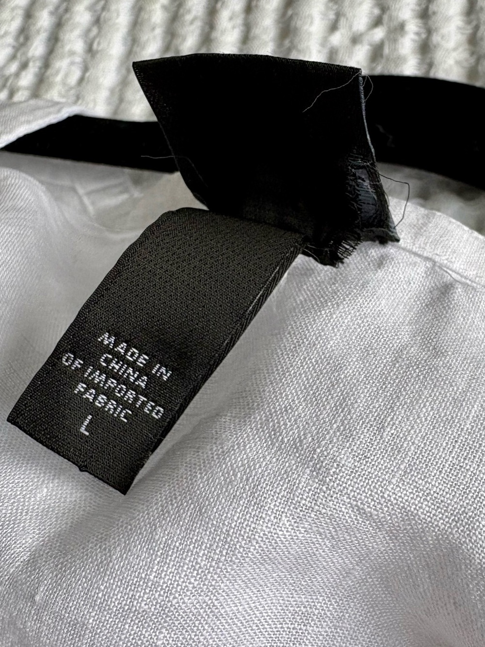 Eileen Fisher Irish Linen Tunic White Mother of Pearl Buttons Classy Elevated L - Picture 9 of 9